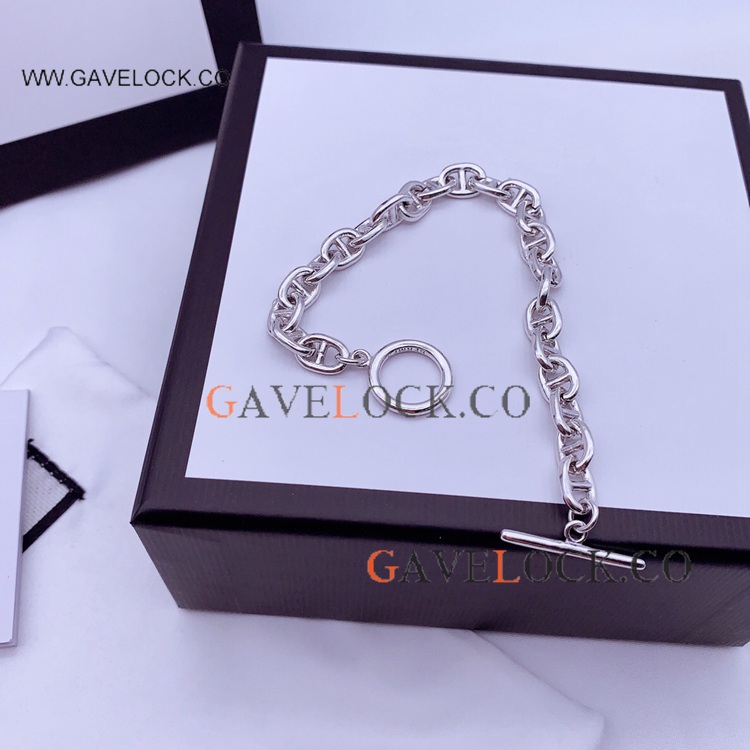 Copy Hermes Anchor Chain Toggle Bracelet 16~20cm